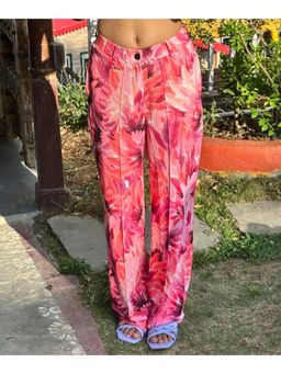 Tandul - Pink Printed Bootcut Trouser