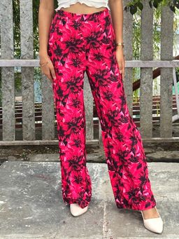 Tandul - Pink Printed Straight Trouser