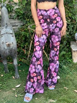Tandul - Purple Printed Bootcut Trouser