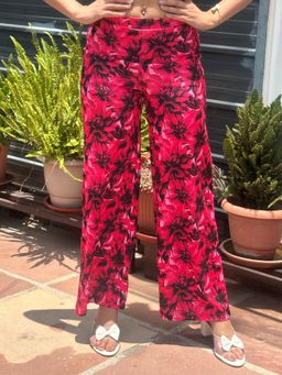 Tandul - Pink Floral Straight Trouser