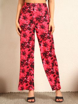 Tandul - Pink Printed Straight Trouser