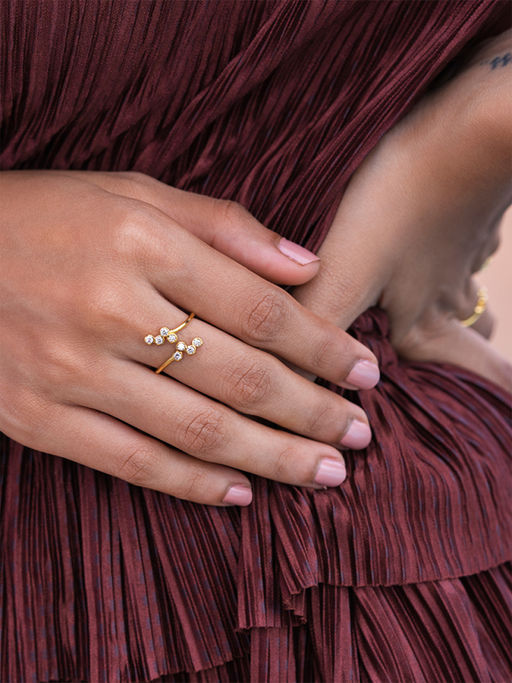 Shaya by CaratLane 925 Silver Shaya by CaratLane Lunar Sky Ring In Gold Plated