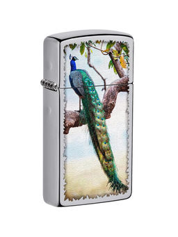 Zippo - Slim Peacock Design Windproof Pocket Lighter