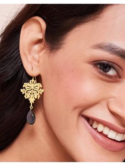 Fabindia - Silver Dangler Earrings Green