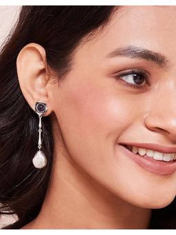 Fabindia - Silver Dangler Earrings Purple