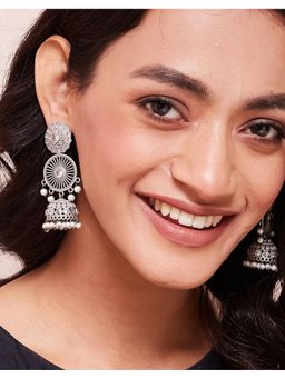 Fabindia - Metal Jhumka Earrings White