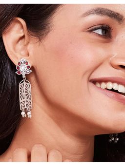 Fabindia - Metal Dangler Earrings Red