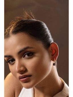 AURA STUDIO - Black Crystalline Huggies Earrings