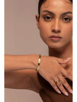 AURA STUDIO - 18K Gold Plated Green Rhinestone Band
