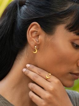 Shaya by CaratLane - Shoot for The Moon Earrings In Gold Plated 925 Silver