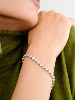 METALM - 925 Silver Cz Diamonds Tennis Bracelet for Women