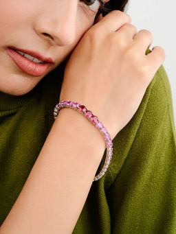 METALM - Sparkling Cz Diamonds Tennis Bracelet for Women