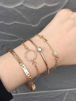 Jewels Galaxy - Gold Plated Contemporary Bracelet (Pack of 4)