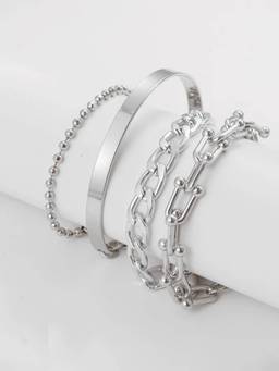Jewels Galaxy - Silver Plated Contemporary Bracelet (Pack of 4)