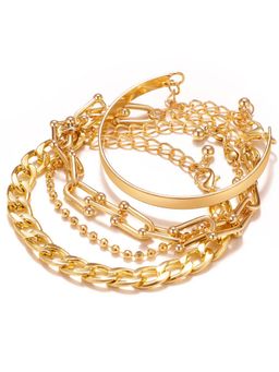 Jewels Galaxy - Gold Plated Contemporary Bracelet (Pack of 4)