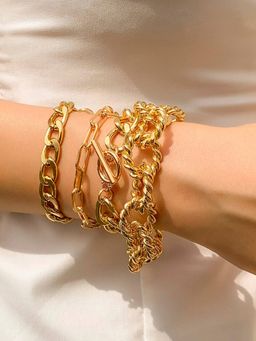 Jewels Galaxy - Gold-Plated Contemporary Bracelet (Pack of 4)