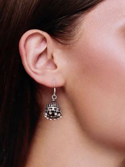 Kai Jewel - Sterling Silver Vintage Dome Jhumki Earrings