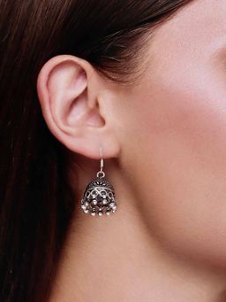 Kai Jewel - Sterling Silver Aesthetic Dome Jhumki Earrings