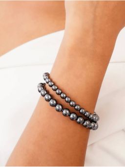 Kastiya Jewels - Natural Hematite Bracelet Stack Grey (Pack of 2)