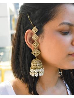 ISHKAARA - Festive Kundan Long Jhumka Earrings