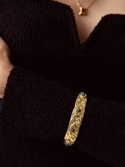 Perfectly Average - Malachite Evil Eye Cuff Bracelet | 18K Gold Plated Jewellery