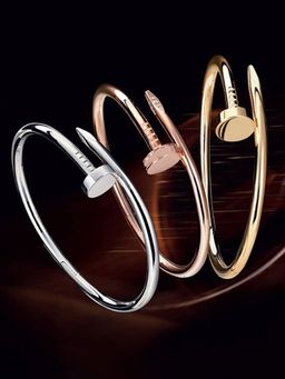 Jewels Galaxy - Silver Plated Stainless Steel Anti Tarnish Nail Bracelet (Pack of 3)