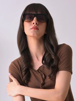 Haute Sauce - Women Retro Purple Lens Square Sunglasses