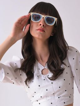 Haute Sauce - Women Blue Lens Square Sunglasses