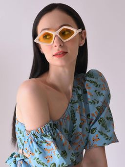 Haute Sauce - Women Yellow Lens Cat Eye Sunglasses