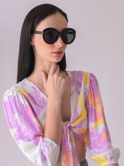 Haute Sauce - Women Black Lens Oval Sunglasses