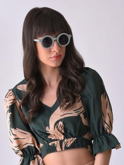 Haute Sauce - Women Black Lens Oval Sunglasses