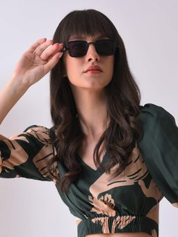 Haute Sauce - Women Grey Lens Rectangle Sunglasses