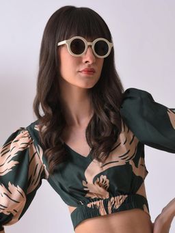 Haute Sauce - Women Brown Lens Oval Sunglasses