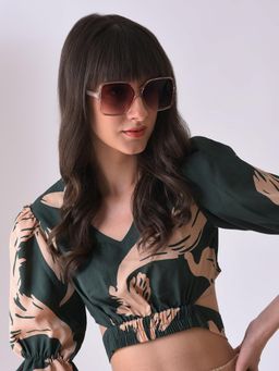 Haute Sauce - Women Brown Lens Rectangle Sunglasses