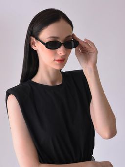 Haute Sauce - Women Black Lens Oval Sunglasses