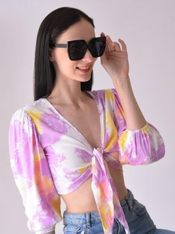 Haute Sauce - Women Black Lens Rectangle Sunglasses