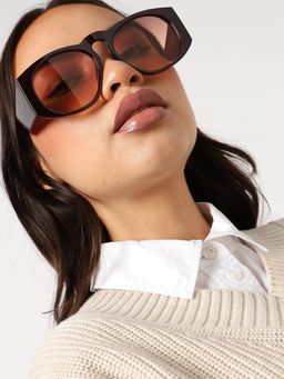 Haute Sauce - Women Tinted Brown Lens Oversized Sunglasses