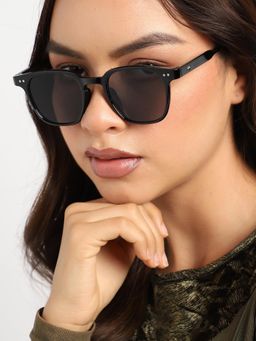 Haute Sauce - Women Black Lens Rectangle Sunglasses