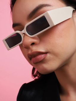 Haute Sauce - Women Black Lens Rectangle Sunglasses