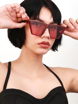 Haute Sauce - Women Red Lens Cat Eye Sunglasses