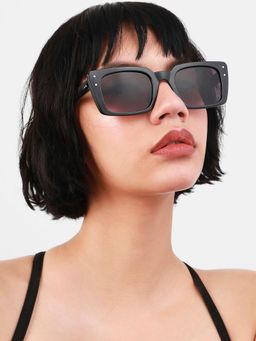 Haute Sauce - Women Black Lens Rectangle Sunglasses