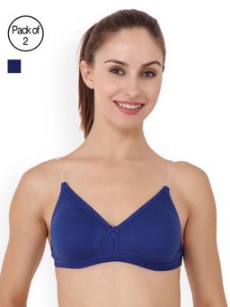Floret - Pack of 2 Solid T Shirt Bra - Blue