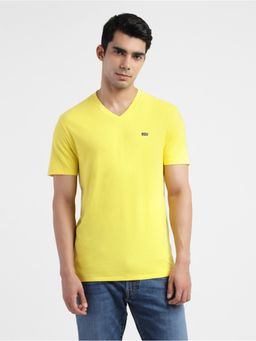 Levi's - Men Yellow V Neck T-Shirt