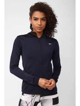 Reebok - Women Navy Blue Full Sleeves Jacket