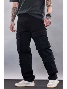Snitch - Revolution Black Distressed Baggy Fit Cargo