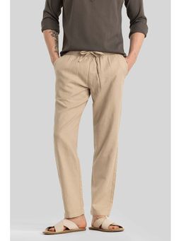 Snitch - Martino Beige Plain Relaxed Fit Trousers