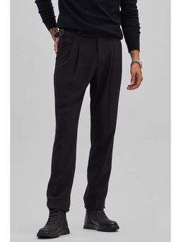 Snitch - Black Stretch Slim Fit Trousers