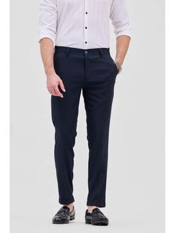 Snitch - Navy Blue Stretch Slim Fit Trousers