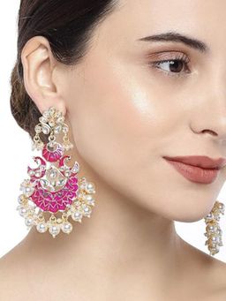 Accessher - Kundan Gold Chandbali Earrings