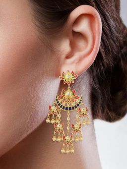 Accessher - Gold Plated Traditional Ethnic Jumar Earrings